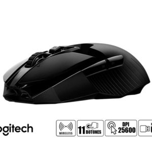 MOUSE INALÁMBRICO GAMER LOGITECH G903, 12 000 DPI, 11 BOTONES, NEGRO, USB.