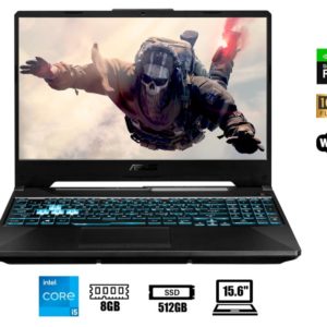 LAPTOP ASUS FX506HF-HN014 15.6" FHD VIPS CORE I5-11400H 2.7/4.5GHZ 8GB DDR4-3200 SODIMM 512GB PCIE 3.0 NVME M.2 SSD, VIDEO NVIDIA GEFORCE RTX 2050