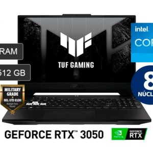 LAPTOP ASUS TUF DASH F15 FX517ZC CORE I5 12VA GEN. 512GB SSD 8GB RAM NVIDIA GEFORCE RTX 3050 NEGRA