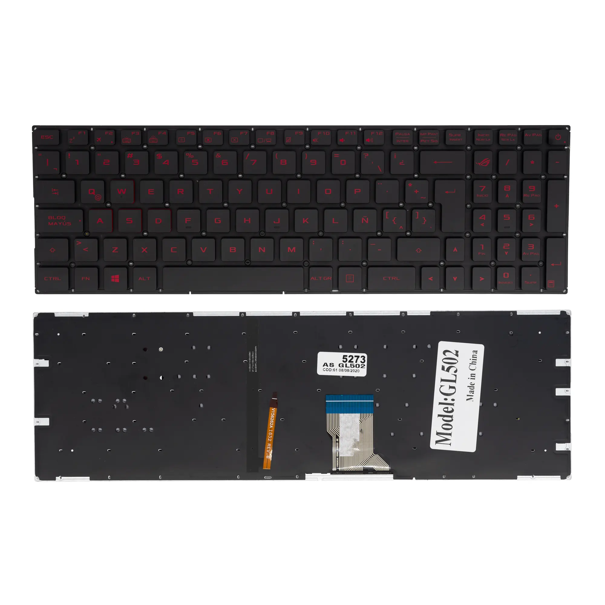 TECLADO COMPATIBLE SP AS GL502 GL702 (ILUM.) NEGRO LETRA ROJA