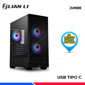 CASE LIAN LI LANCOOL 205M MESH BLACK, ARGB, VIDRIO TEMPLADO