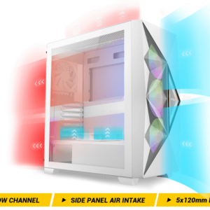 CASE ANTEC DF800 FLUX WHITE 3 FANS ARGB + 2 FANS