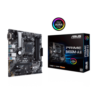 MOTHERBOARD ASUS PRIME B450M-A II AMD B450 AM4 SOCKET, VGA, HDMI, DVI-D, USB 3.2 GEN2